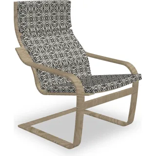 ABAKUHAUS marokkanisch Poäng Sessel Polster, Monochrom Abstract Floral, Sitzkissen mit Stuhlkissen mit Hakenschlaufe und Reißverschluss, Ivory Dunkle Taupe - Taupe