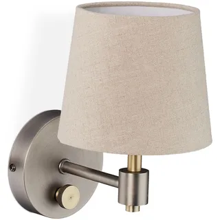 Relaxdays Wandlampe 15x23 cm beige/silber