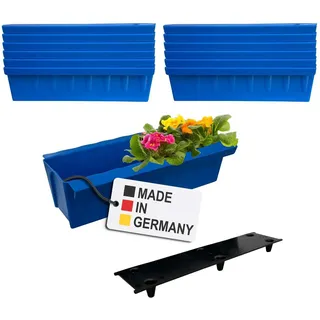 Paletten Blumenkasten 12er-Set Blau Einsatz zum an- & Einhängen Pflanzkasten