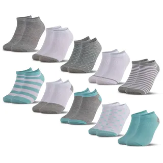 Occulto Kinder Sneaker Socken 10er Pack (Modell: Mikl) Tuerkis-Grey 23-26 10 St tuerkis