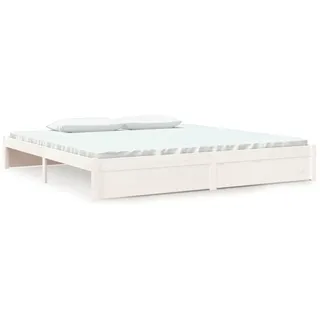 vidaXL Massivholzbett Weiß 200x200 cm - Weiß