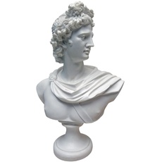 Design Toscano Apollo Belvedere Büstenstatue, Marmorharz, weiß, 30 cm