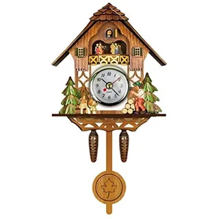 Topiky Vintage Wanduhr, Kuckucksuhr, Retro Holz Kuckuck Vogelhaus Wanduhr, Heimdekoration, Hängende Kuckucksuhr, Automatische Schaukel, Glocke, Pendel, Heimdekoration, Skandinavischer
