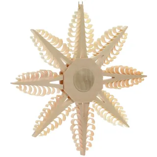 Baumbehang Spanstern mit Punkt(Beidseitig) Ø12cm NEU Anhänger Baumschmuck Holz