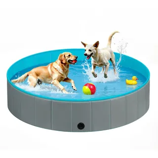 EUGAD Hundepool, Faltbare Hunde Pool 120x30cm Hund Planschbecken Schwimmbecken, Faltbarer Pool, Schwimmbad Anti-Rutsch PVC Hundeplanschbecken Swimmingpool für Große Hunde