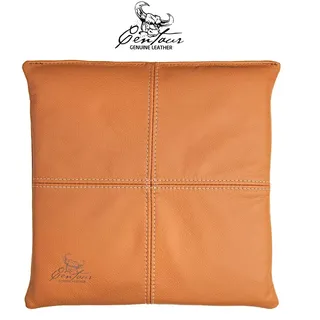 Centaur - Hochwertiges Leder Sitzkissen - Cognac 35x35 cm - Ideal für Stuhl oder Sitzbank - Abwaschbare Echtleder Stuhlkissen - Pflegeleichte Sitzauflage