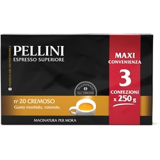 Pellini Caffè für Espressokanne Gusto Cremoso Nr. 20 zu je 3X250 g