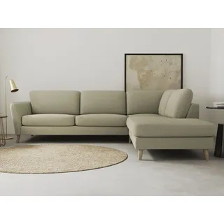 Ecksofa OTTO HOME "MARSEILLE 278/202 cm, L-Form, Ottom. rechts/links, verschiedene Bezüge", beige, B:278cm H:88cm T:202cm, Webstoff (100% Polyester);Struktur fein (58% Polyester, 22% Polypropylen);Filzoptik (100% Polyester), Sofas, Ecksofa, Massivholzbeine Eiche, Landhausstil, Wellenunterfederung