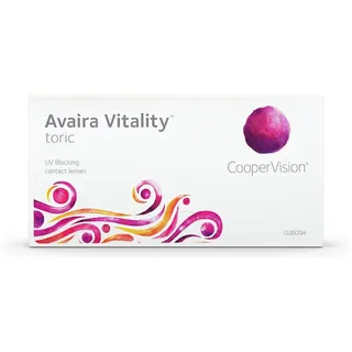 Coopervision Avaira Vitality toric Monatslinsen weich, 6 Stück / BC 8.5 mm / DIA 14.5 mm / CYL -0.75 / ACHSE 180 / -1.25 Dioptrien