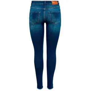 Only Life Mid Sk ANK Raw Rea811 Dark Blue Denim, XS / 34L EU