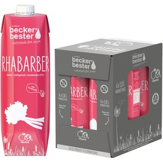 beckers bester Rhabarber - 6er Pack - Rhabarbernektar - mit Direktsaft - Co2-neutral hergestellt - Vegan - Ohne Konservierungsmittel - Ohne Gentechnik - Laktosefrei - (6 x 1000 ml)