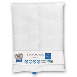 LINEA by böhmerwald - kids - Daunendecke warm, 100x135, 90% Daunen / 10% Federn, Allergiker geeignet, waschbar bis 60°C, in Deutschland produziert