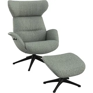 FLEXLUX Relaxsessel »Fernsehsessel More, ergonomisch, drehbar, robuster Fuß, Scandi« Premium Komfort, Rücken- & Kopfteilverstellung, drehbar, Fuß schwarz, blau