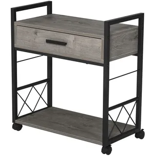 Homcom Beistelltisch Servierwagen mit Schublade Ablage Küchenwagen Sideboard