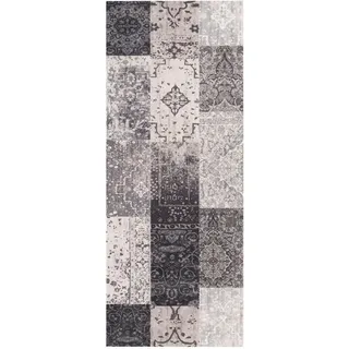 Pergamon Küchenläufer Teppich Trendy Patchwork , Grau , Textil , 45x145 cm , Teppiche und Böden, Teppiche, Teppichläufer, Küchenteppiche