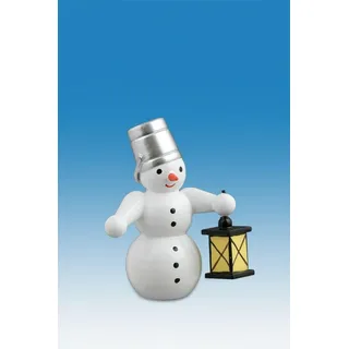 Holzfigur Schneemann mit Laterne Höhe 6,5cm NEU Schneemänner Seiffen Erzgebirge