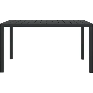 vidaXL Gartentisch Schwarz 150x90x74 cm Aluminium und WPC - Schwarz