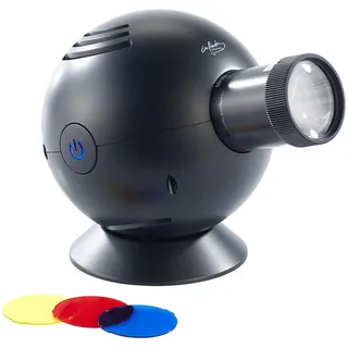 infactory Projektor Uhr: LED-Uhrenprojektor, 3 Farbfilter, projiziert Uhrzeit bis Ø 120 cm (Projektionsuhren, Uhr Beamer, Projektionswecker)