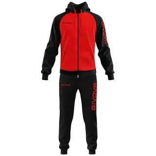 Givova TUTA SUPER KING FELPA ROSSO/NERO Tg. L