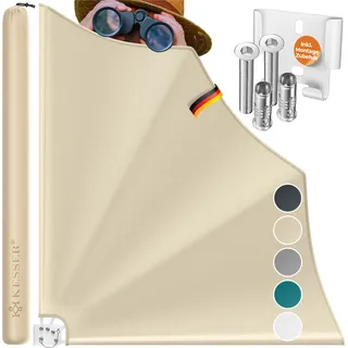 KESSER® Balkonfächer klappbar mit Wandhalterung | 140x140cm | Sichtschutz Balkon Windschutz | Balkonsichtschutz | Seitenmarkise | witterungsbeständig | inkl. Montagematerial | - Beige