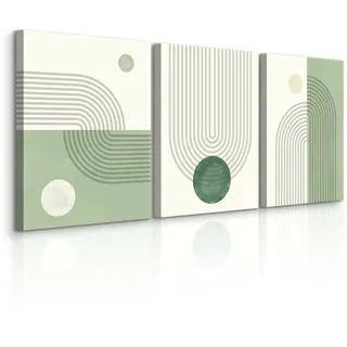 Muralo Leinwandbilder 3-es Set Geo-Muster Boho , Textil , Abstrakt, Kunstzeichnung , Rechteckig , 90x40 cm , Bilder & Rahmen, Bilder