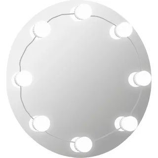 vidaXL Wandspiegel mit LED-Beleuchtung Rund Glas - Silber