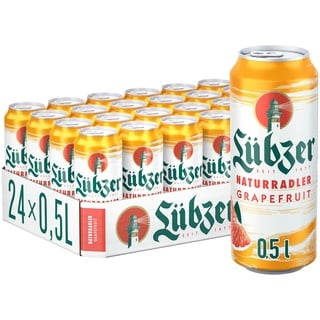 Lübzer Naturradler Grapefruit, Radler Dose (24 x 0,5 L), Dosenbier Biermischgetränk - Alster - Bier