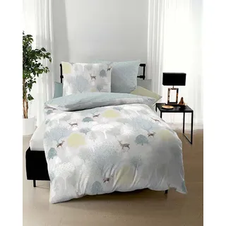 Kaeppel Biber Bettwäsche Autumn mint 155x220 cm + 80x80 cm - Grün