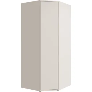 Forte Alice Springs Eckkleiderschrank 90 100, minimalistischer Schrank, 1-türig, platzsparende Stauraumlösung für kleine Räume, Holzwerkstoff, Beige, 92,2 cm breit x 214,3 cm hoch x 92,2 cm tief