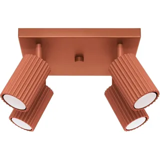 Plafond KARBON 4 roter Ocker 4xGU10 10W Aluminium 16.5x25x25cm Sollux Lighting