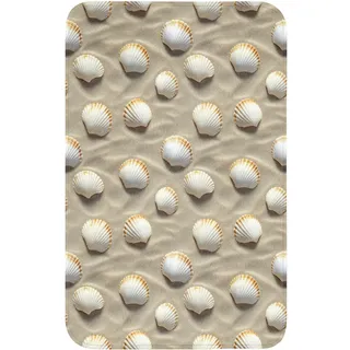 OnlyWow Wc-Vorleger Muscheln - Sand - Maritim WC Teppich 50x80 cm , Sandfarben , Textil , Füllung: Polyurethan (Pur) , Rechteckig , 50x1 cm , Heimtextilien, Badtextilien, WC Vorleger