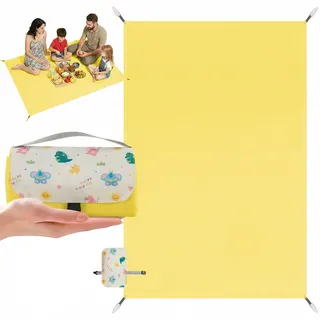 Mini Picknickdecke 100x150 cm, Wasserdichte, Ultraleichte, Tragbare Picknickdecke mit 4 Heringen, Maschinenwaschbare Kleine Outdoor Stranddecke für Strand, Picknick, Camping und Wandern (Tiere)