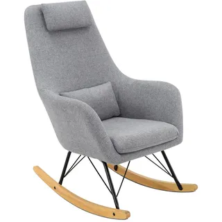 Jimmylee Still- UND Enstpannungssessel , Grau, Schwarz, Eichefarben , Holz, Metall, Textil , Kautschukholz , massiv , Abstraktes , Füllung: Baumwollfüllung , 68x107.5x87 cm , Füttern, Stillen, Stillstühle