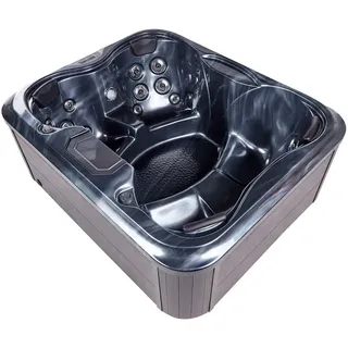 Beliani Whirlpool Grau ArceIia , Kunststoff , 710 L , 215x80x180 cm , Freizeit & Co, Wellness & Gesundheit, Whirlpools