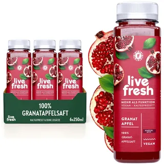 LiveFresh 100% Granatapfelsaft Kaltgepresst* Saft 6x250 ml