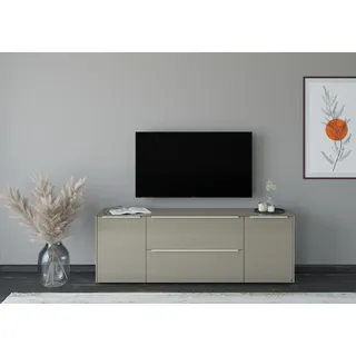 Lowboard "Reno", taupe matt lack, glas taupe glanz, B:182cm H:63cm T:42cm, Glas, Holzwerkstoff, SET ONE BY MUSTERRING, Sideboards, Lowboard, Mit Gleitern und in verschiedenen Farben erhältlich