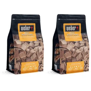 Weber Buchenholz Räucherchips (700g Packung) - dezent, süßliches Aroma, ideal für Käse, Gemüse, Fisch, Geflügel & Schwein, EU-Produkt, nachhaltig gewonnen, FSC zertifiziertes Holz (17621)