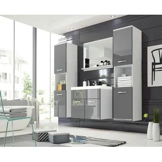 WELLTIME Lorca 4-tlg. weiß/grau hochglanz