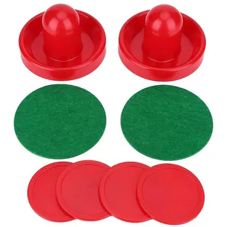 Pilipane Air Hockey Paddel Set mit Pucks, Air-Hockey-Drücker mit roten Pucks, Ersatz Paddel aus Kunststoff, robust & wiederverwendbar, für Standard-Spieltische, Heim & Spielzimmer