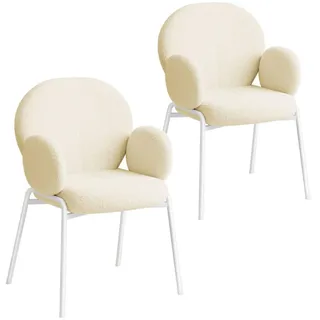 Tectake Esszimmerstuhl Scandi gepolstert weiß