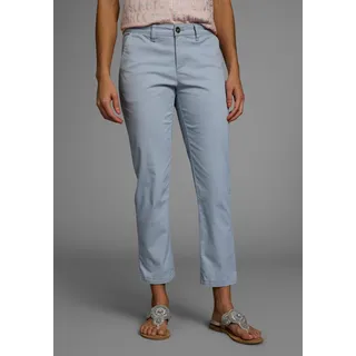 7/8-Hose DELMAO, Damen, Gr. 44L, N-Gr, blau (blau, grau), Web, Obermaterial: 98% Baumwolle, 2% Elasthan, unifarben, bequem 7/8-Länge, Hosen 7/8-Hose, mit funktionalen Eingriff- & Ziertaschen