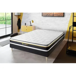 SOFT Matratze 180x220cm, HD-Schaum mit Mikroluftzellen, Härtegrad 5, Höhe: 19cm, 3 Komfortzonen - Weiß