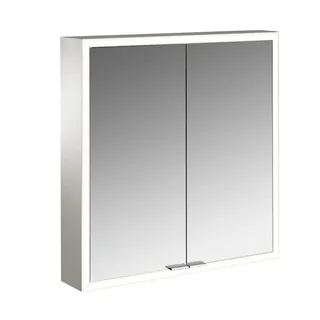 emco prime Lichtspiegelschrank, 600 mm, 2 Türen, Aufputzmodell, 949706261, Farbe: aluminium/spiegel