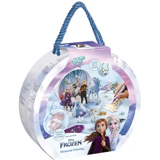 Disney Frozen II 681224 Diamond Painting Geschenkbox: Gestalte deine Lieblingsfiguren von Frozen II mit wunderschönen Strasssteinen in 3D Landschaften, inkl. Olaf Anhänger