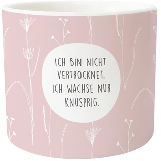 Grafik-Werkstatt Blumentopf klein | Dekotopf weiß | Keramik | Ich wachse knusprig, rosa, Mini