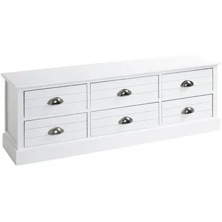 Haku-Möbel HAKU Kommode weiß, Massivholz, MDF - Maße: B 115 cm x H 40 cm x T 30 cm, Style: Coastal Furniture