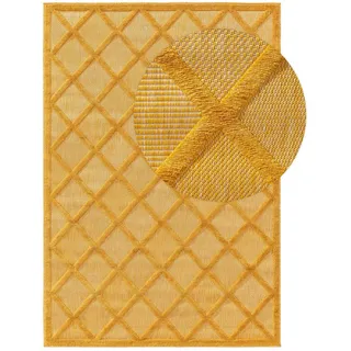 benuta Nest Outdoorteppich Bonte Gelb 160x230 cm , Textil , Rechteckig , 160x230 cm , Oeko-Tex® Standard 100 , wasserabweisend , Teppiche und Böden, Teppiche, Outdoorteppiche