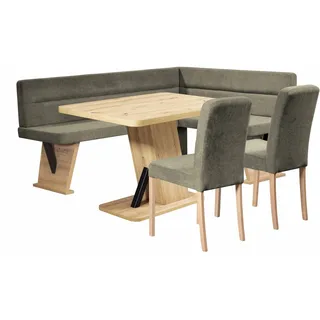 Home Affaire "Laros Sitzgruppe, Eckbank, Stühle, Tisch", Set, 4tlg Set, perfekt für Küche, Esszimmer, Wohnzimmer, Bestseller, dunkelbraun, dunkelbraun, natur),
