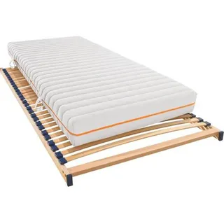 Sleeptex Matratzenset , Holz , 2-teilig , Birke, Buche , massiv, Schichtholz , H3 , Höhe ca. 16 cm , 80x200 cm , Lga, Made in Germany, Oeko-Tex® Standard 100 , Härtegradauswahl, Bezug abnehmbar/waschbar, Ober- und Unterseite versteppt, wendbar, für verstellbare Lattenroste geeignet, alternative Größen erhältlich,Federholzleisten verleimt, Federleisten mit Duokappen, individuelle Liegehärteeinstellung, nicht verstellbar, alternative Größen erhältlich , Schlafzimmer, Matratzensets