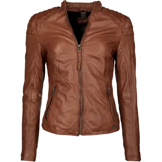 Kurzjacke MAZE "Lederjacke Brightwater", Damen, Gr. M, braun (cognac), Obermaterial: 100% Lammleder LEL. Futter: 100% Polyester PES., Jacken Kurzjacke